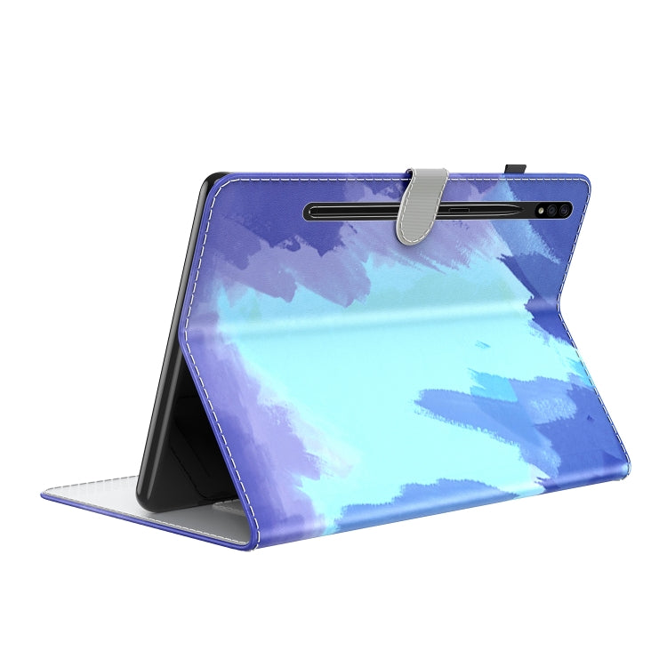 For Samsung Galaxy Tab S9+ Watercolor Pattern Flip Leather Tablet Case(Winter Snow)