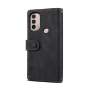For Motorola Moto E40 / E30 / E20 Retro Frosted Horizontal Flip Leather Phone Case(Black)