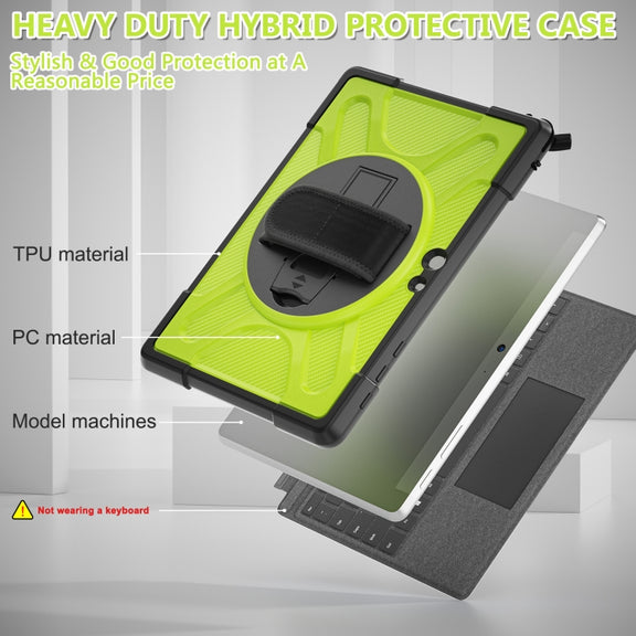 For Microsoft Surface Go 4 / 3 / 2 / 1 TPU + PC Tablet Case(Yellow Green)