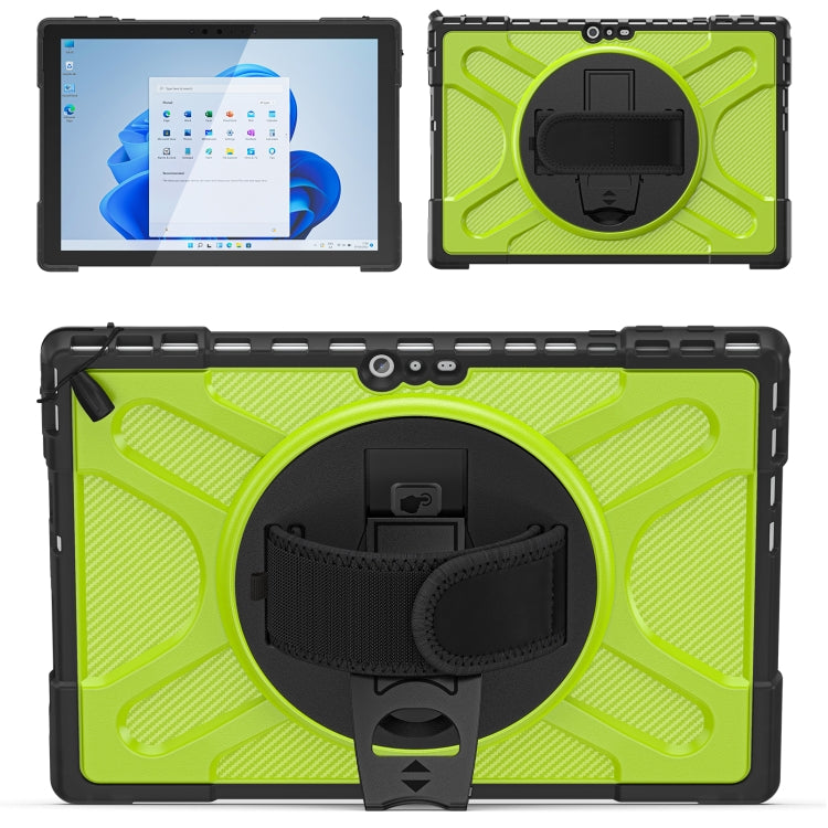 For MicroSoft Surface Pro 4 / 5 / 6 / 7 TPU + PC Tablet Case(Yellow Green)