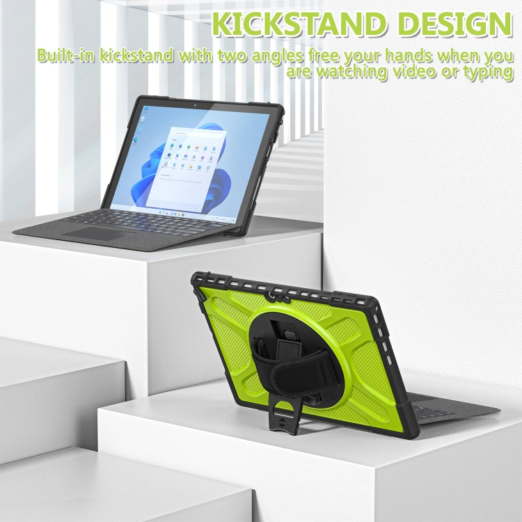 For MicroSoft Surface Pro 4 / 5 / 6 / 7 TPU + PC Tablet Case(Yellow Green)