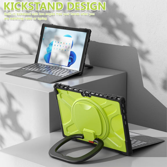 For MicroSoft Surface Pro 4 / 5 / 6 / 7 TPU + PC Tablet Case(Yellow Green)