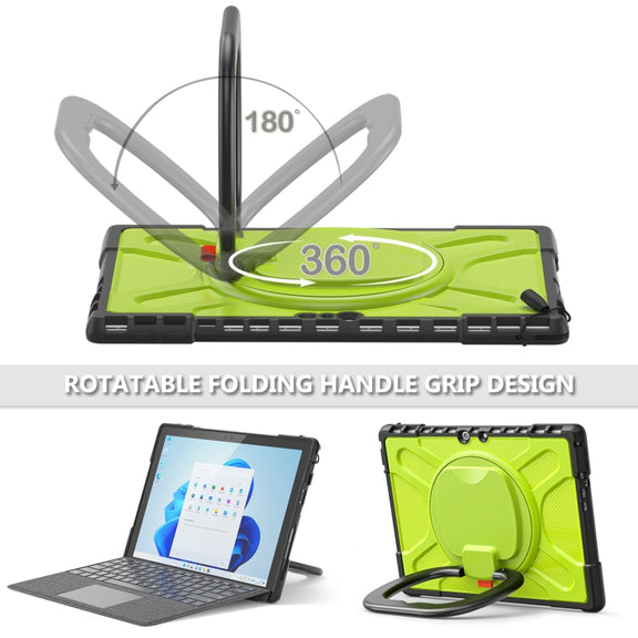 For MicroSoft Surface Pro 4 / 5 / 6 / 7 TPU + PC Tablet Case(Yellow Green)