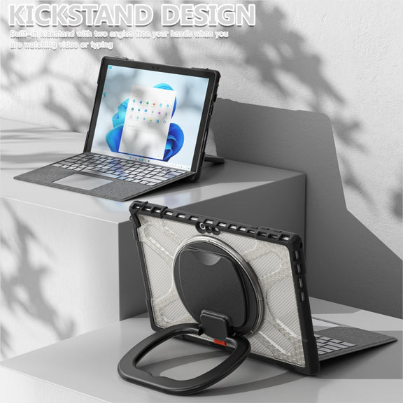 For MicroSoft Surface Pro 4 / 5 / 6 / 7 TPU + PC Tablet Case(Transparent)