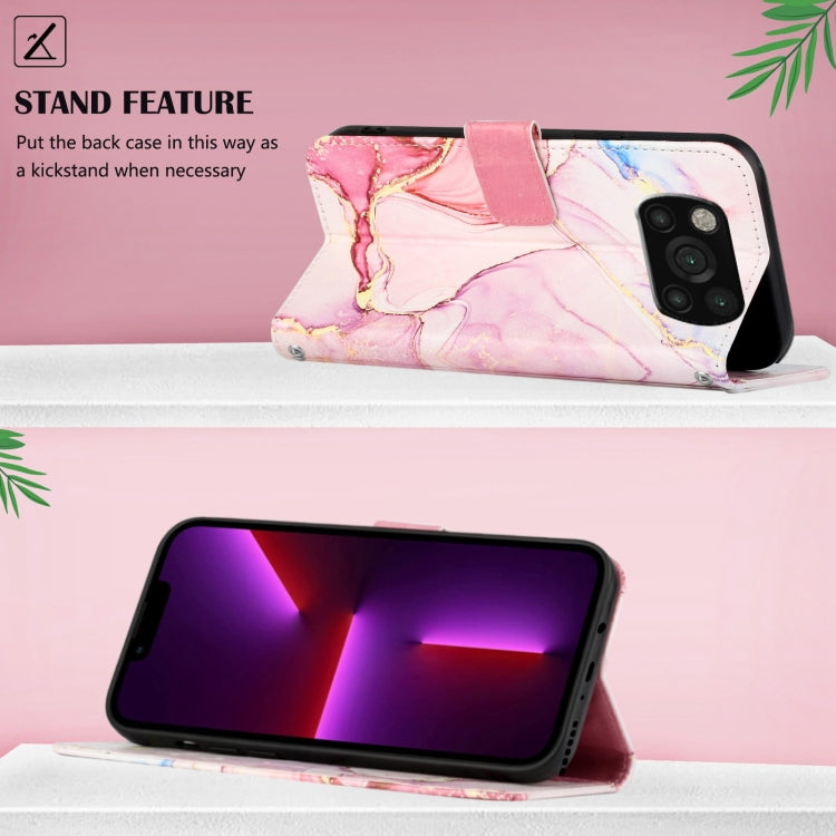 For Xiaomi Poco X3 NFC / X3 Pro / X3 PT003 Marble Pattern Flip Leather Phone Case(Rose Gold LS005)