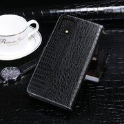 For Umidigi A11S idewei Crocodile Texture Leather Phone Case(Black)