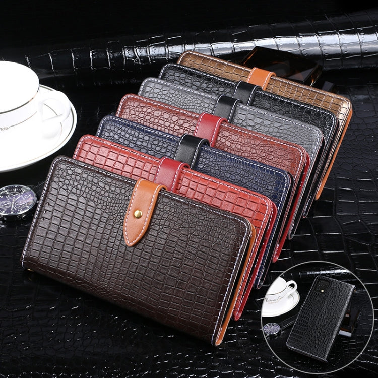 For Umidigi A11S idewei Crocodile Texture Leather Phone Case(Black)