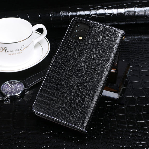 For Umidigi A11S idewei Crocodile Texture Leather Phone Case(Dark Blue)