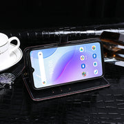 For Umidigi A11S idewei Crocodile Texture Leather Phone Case(Dark Blue)