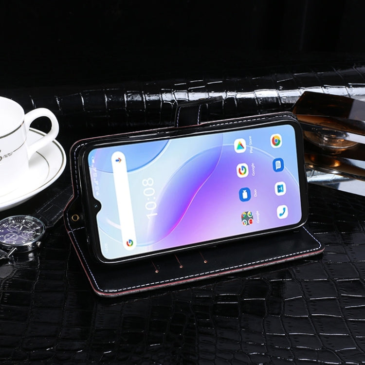 For Umidigi A11S idewei Crocodile Texture Leather Phone Case(Dark Blue)
