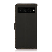 For Google Pixel 7 Pro 5G KHAZNEH Custer Genuine Leather RFID Phone Case(Black)