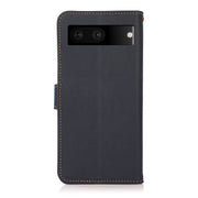 For Google Pixel 7 5G KHAZNEH Custer Genuine Leather RFID Phone Case(Blue)