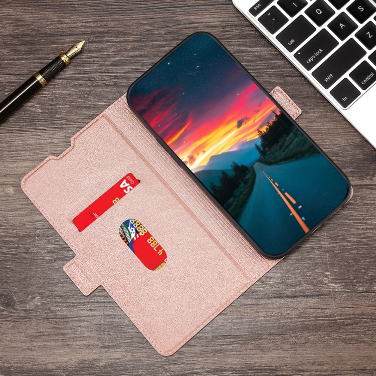 For Huawei P9 Ultra-thin Voltage Side Buckle PU + TPU Leather Phone Case(Rose Gold)