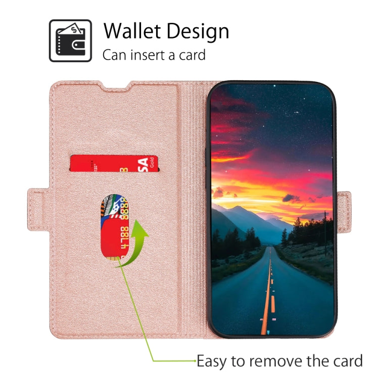 For Doogee Y8 Ultra-thin Voltage Side Buckle PU + TPU Leather Phone Case(Rose Gold)