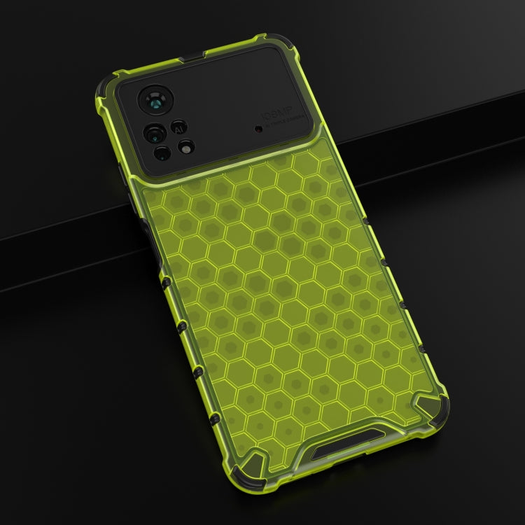 For Xiaomi Poco X4 Pro 5G Shockproof Honeycomb PC + TPU Case(Green)