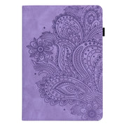 For Amazon Fire HD 10 2021 / HD 10 Plus 2021 Peacock Embossed Pattern Leather Tablet Case(Purple)