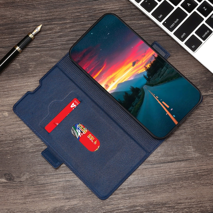 For Nokia 8.1 Plus / X71 Ultra-thin Voltage Side Buckle PU + TPU Leather Phone Case(Blue)