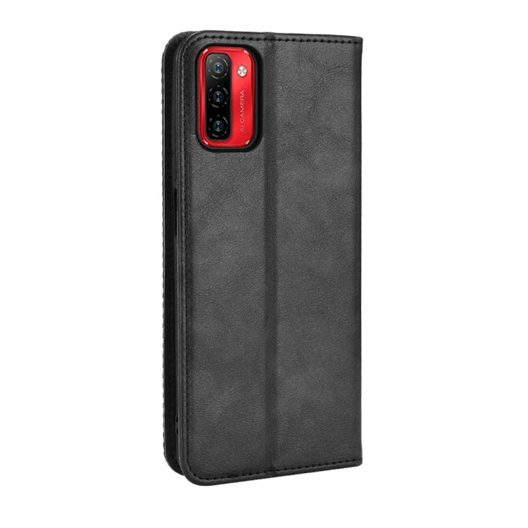 For Ulefone Note 12P Magnetic Buckle Retro Texture Leather Phone Case(Black)