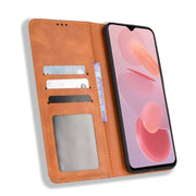 For Ulefone Note 12P Magnetic Buckle Retro Texture Leather Phone Case(Brown)