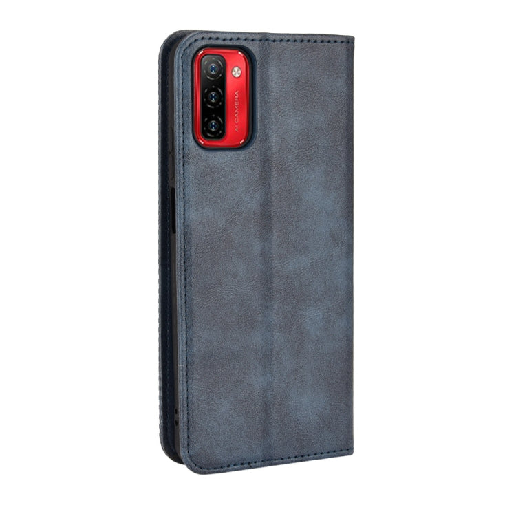 For Ulefone Note 12P Magnetic Buckle Retro Texture Leather Phone Case(Blue)