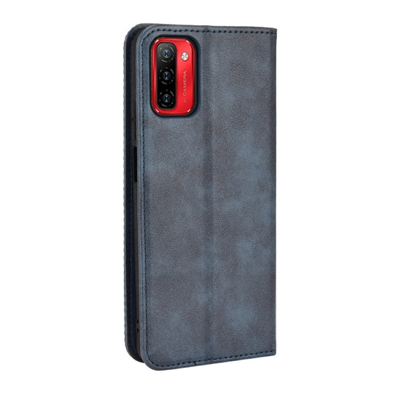 For Ulefone Note 12P Magnetic Buckle Retro Texture Leather Phone Case(Blue)