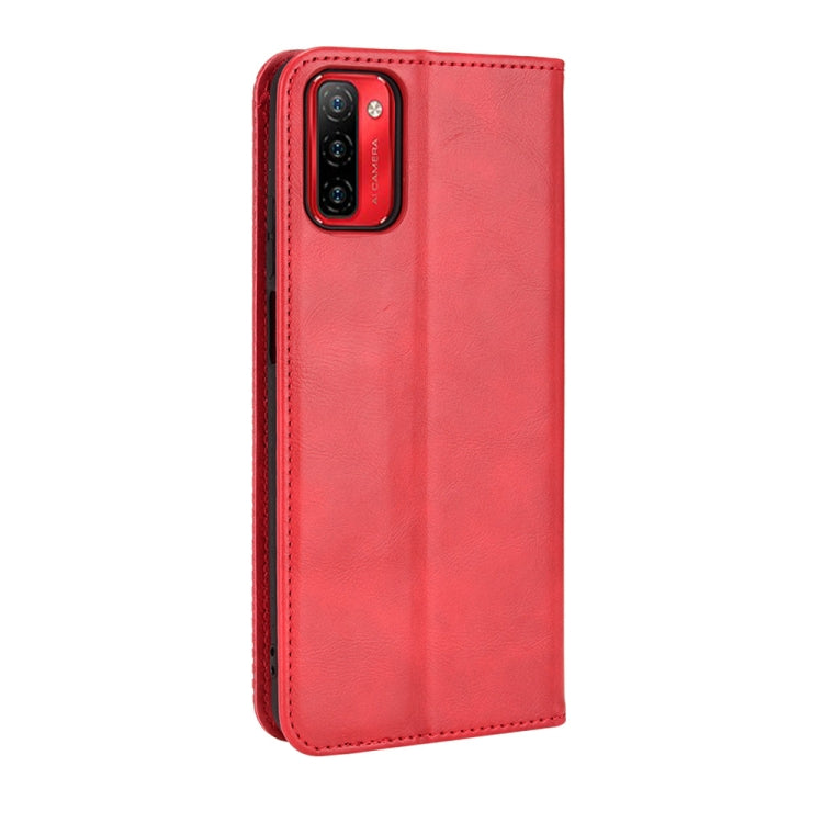 For Ulefone Note 12P Magnetic Buckle Retro Texture Leather Phone Case(Red)
