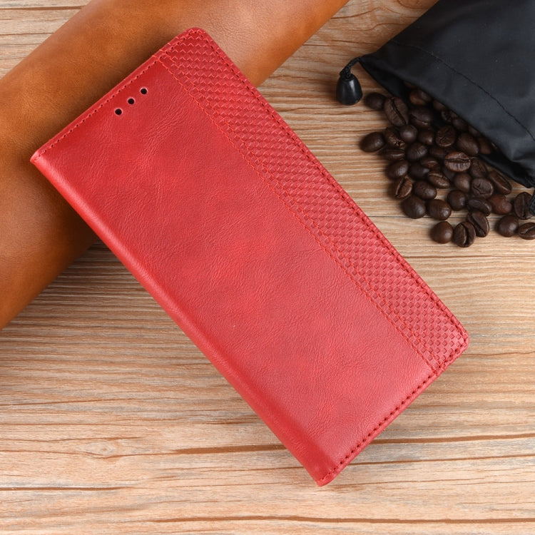 For Ulefone Note 12P Magnetic Buckle Retro Texture Leather Phone Case(Red)
