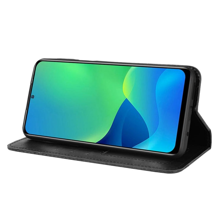 For Ulefone Note 13P Magnetic Buckle Retro Texture Leather Phone Case(Black)
