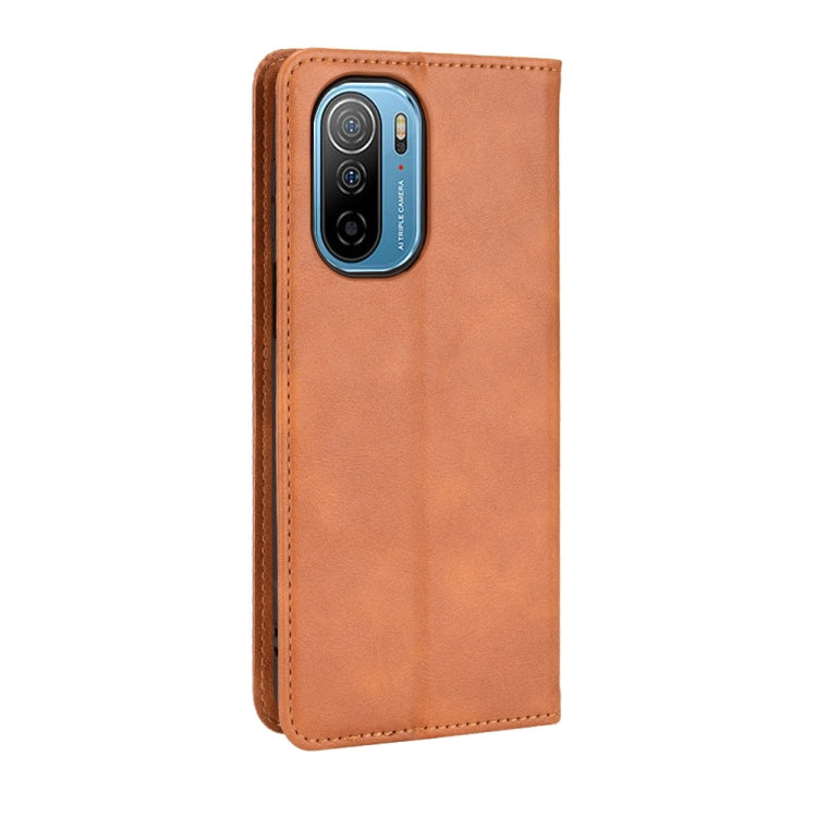 For Ulefone Note 13P Magnetic Buckle Retro Texture Leather Phone Case(Brown)