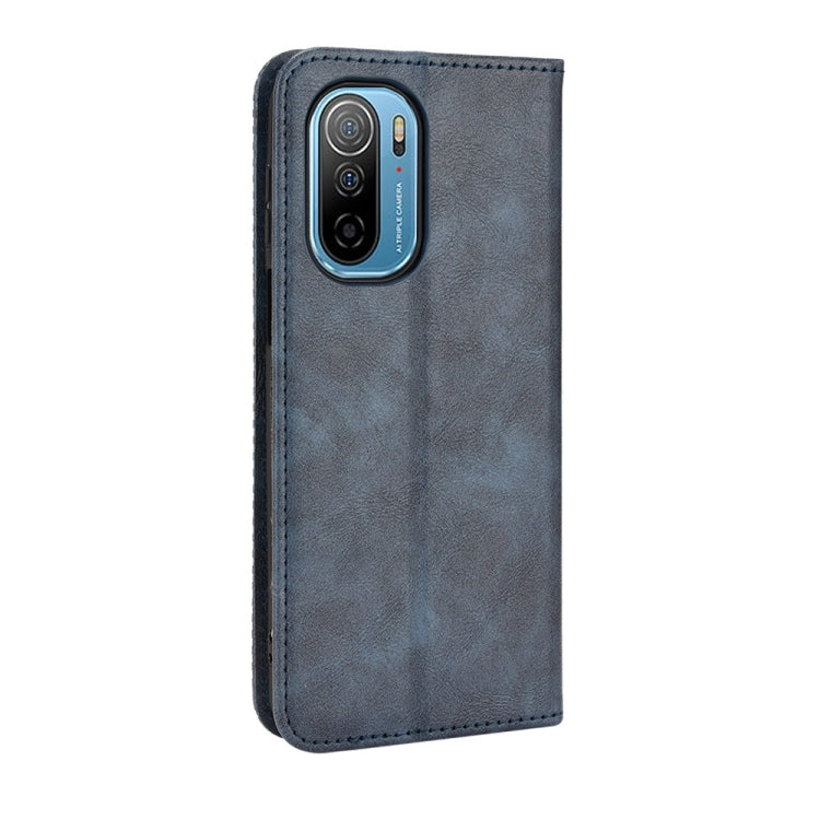 For Ulefone Note 13P Magnetic Buckle Retro Texture Leather Phone Case(Blue)