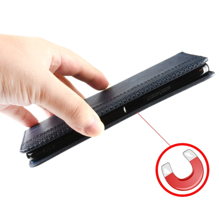 For Ulefone Note 13P Magnetic Buckle Retro Texture Leather Phone Case(Blue)