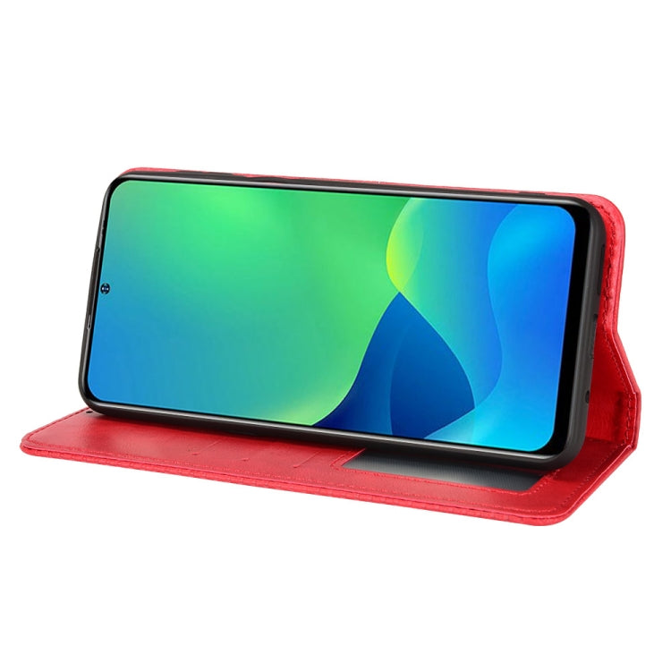 For Ulefone Note 13P Magnetic Buckle Retro Texture Leather Phone Case(Red)