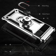 For Google Pixel 7 Shockproof TPU + PC Phone Case with Holder(Silver)
