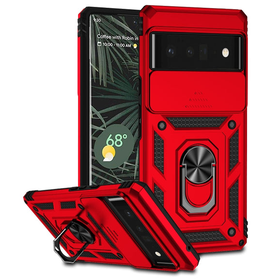 For Google Pixel 6 Pro Sliding Camshield Holder Phone Case(Red)