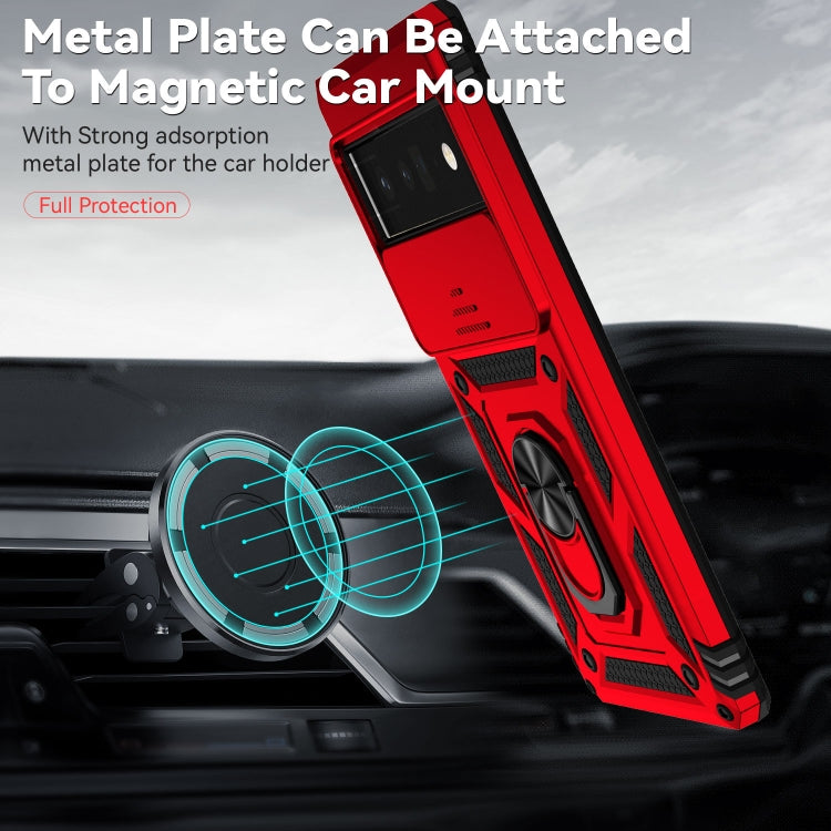 For Google Pixel 6 Pro Sliding Camshield Holder Phone Case(Red)