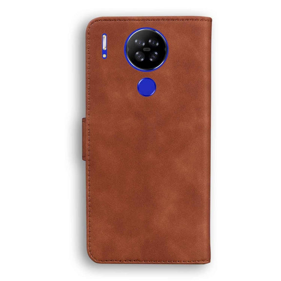 For Blackview A80 Skin Feel Pure Color Flip Leather Phone Case(Brown)