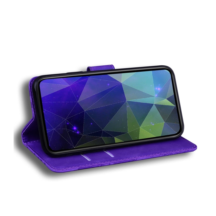 For Blackview A80 Pro Skin Feel Pure Color Flip Leather Phone Case(Purple)