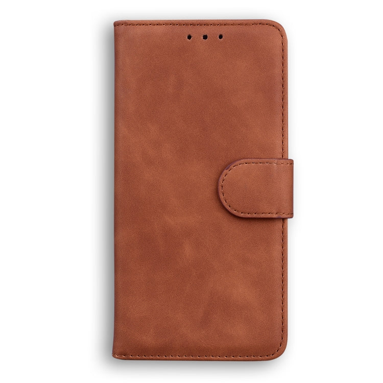 For Blackview A80 Pro Skin Feel Pure Color Flip Leather Phone Case(Brown)