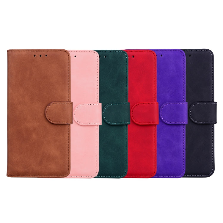 For Blackview A80 Pro Skin Feel Pure Color Flip Leather Phone Case(Brown)
