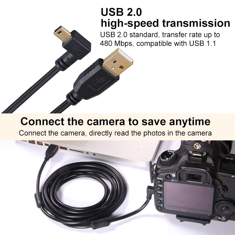 20m Elbow Mini 5 Pin to USB 2.0 Camera Extension Data Cable