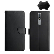 For Nokia 2.4 Genuine Leather Fingerprint-proof Horizontal Flip Phone Case(Black)