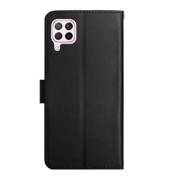 For Huawei P40 Lite Genuine Leather Fingerprint-proof Horizontal Flip Phone Case(Black)