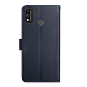 For Honor 9X Lite Genuine Leather Fingerprint-proof Horizontal Flip Phone Case(Blue)