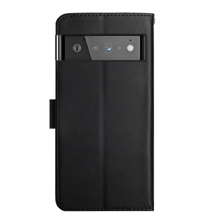 For Google Pixel 6 Genuine Leather Fingerprint-proof Horizontal Flip Phone Case(Black)