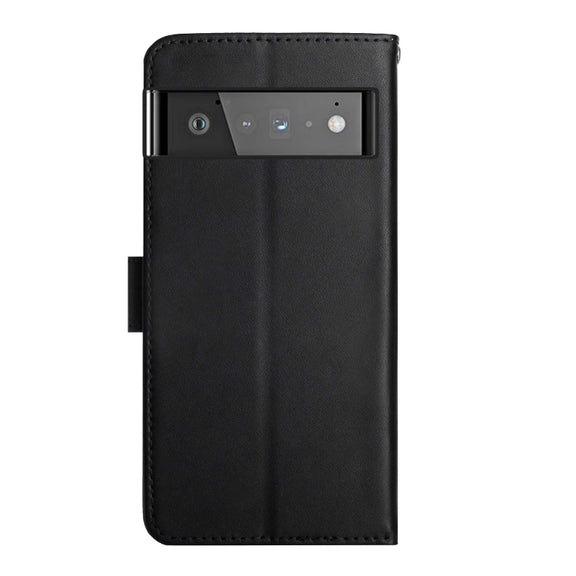For Google Pixel 6 Genuine Leather Fingerprint-proof Horizontal Flip Phone Case(Black)