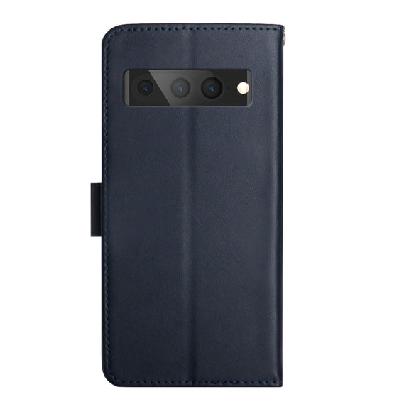 For Google Pixel 7 Pro Genuine Leather Fingerprint-proof Horizontal Flip Phone Case(Blue)