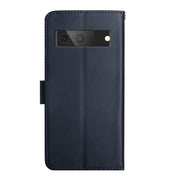 For Google Pixel 7 Genuine Leather Fingerprint-proof Horizontal Flip Phone Case(Blue)