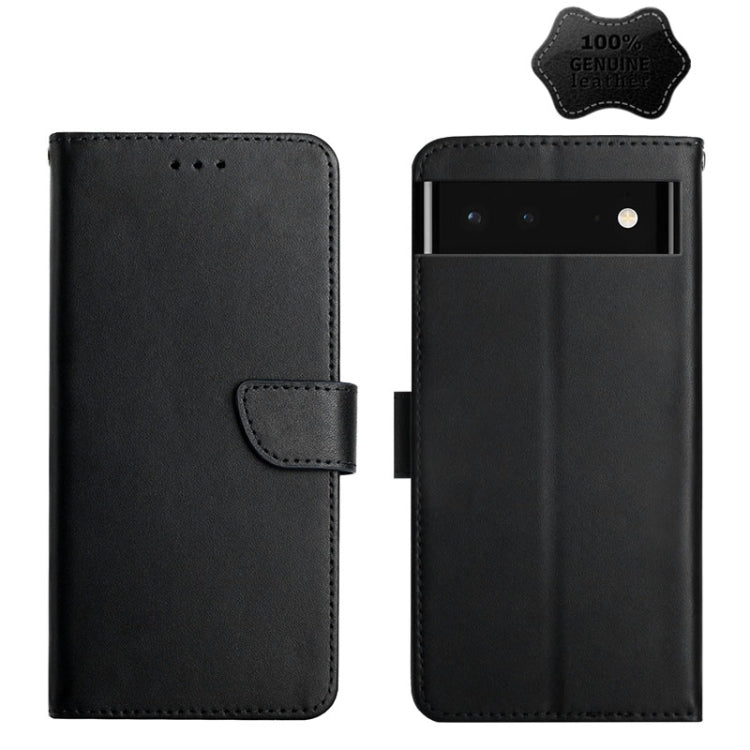For Google Xperia 6 Genuine Leather Fingerprint-proof Horizontal Flip Phone Case(Black)