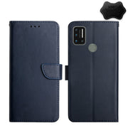 For UMIDIGI A7 Pro Genuine Leather Fingerprint-proof Flip Phone Case(Blue)
