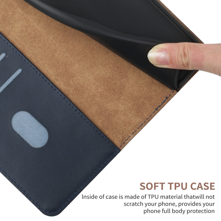 For OnePlus 9 Genuine Leather Fingerprint-proof Horizontal Flip Phone Case(Blue)